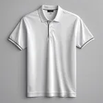 short-sleeved white polo shirt image